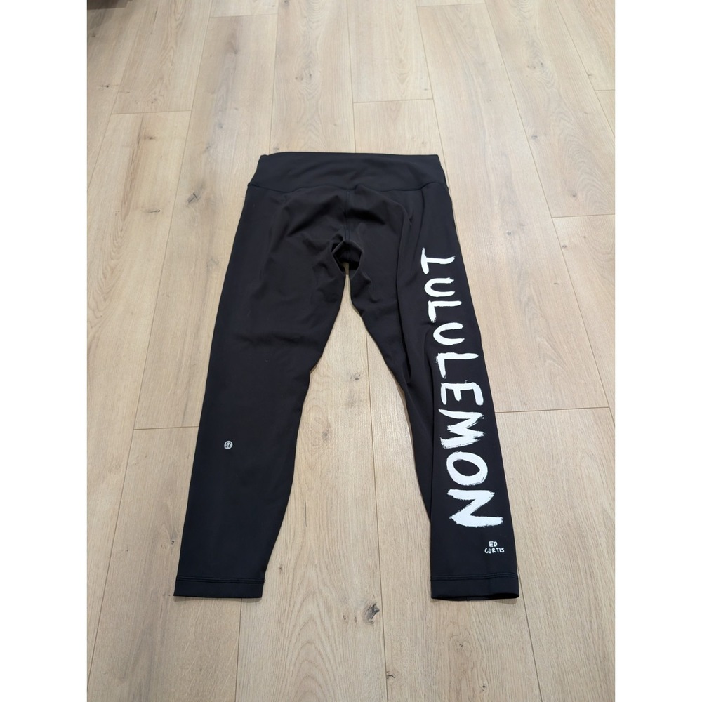 Lululemon Wunder Train High-Rise Tight 25" Ed Curtis Black, Size 14 RARE